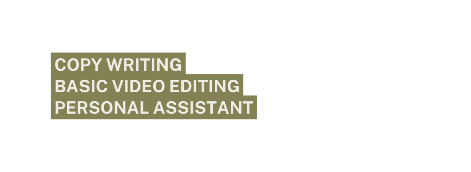 copy writing basic video editing personal assistant